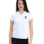 Ladies White Polo Black Skull